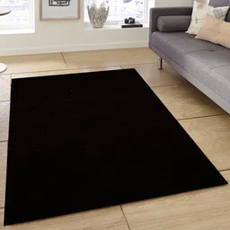 PRESTO Brown Solid Hand Tufted Wool Anti-Skid Carpet image 1