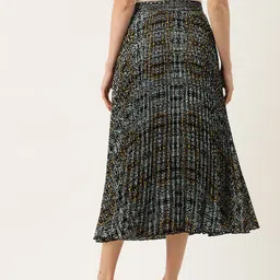 WISSTLER Abstract Printed Accordion Pleated Crepe Midi Skirt image 5