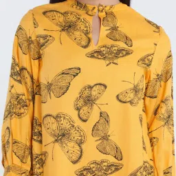 Zink London Yellow Printed Shift Dress image 5