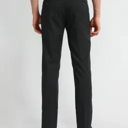 Arrow Black Slim Fit Checks Trousers image 2