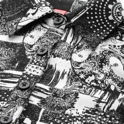 Cottinfab Black & White Printed Crepe Tunic With Trousers image 5