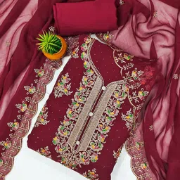 Rangtulika Ethnics Embroidered Unstitched Dress Material-picture-15