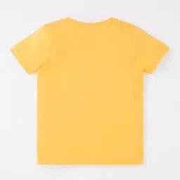 Ed-a-Mamma Kids Yellow & Blue Cotton Printed T-Shirt image 2