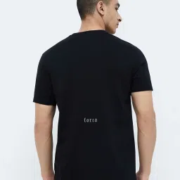 Forca By Lifestyle Black Cotton Regular Fit Printed T-Shirt image 2
