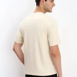 Allen Solly Beige Cotton Regular Fit T-Shirt image 2