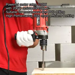 ENON Professional Impact Drill Machine Tool Kit Corded Electric 710 W 13 mm Chuck Size, XE-1301 (86 Pcs Kit Set) image 4