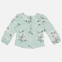 Cutecumber Girls Green Embellished Full Sleeves Tops image 2