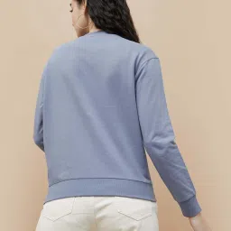 Fame Forever by Lifestyle Blue Cotton Textured Pattern Sweatshirt image 2