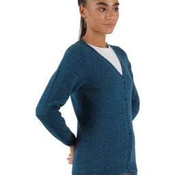 Monte Carlo Blue Wool Open Front Cardigan image 3