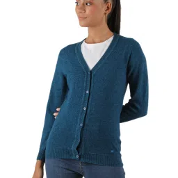 Monte Carlo Blue Wool Open Front Cardigan image 1