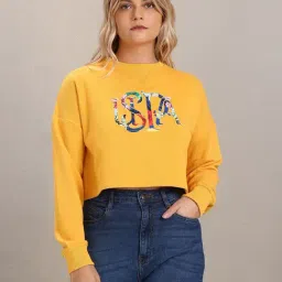 U.S. Polo Assn. Mustard Printed Crop Sweatshirt-picture-28