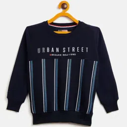 Duke Kids Navy Printed Full Sleeves Sweatshirt-image-11