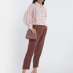 Zink London Brown Regular Fit Trousers image 4