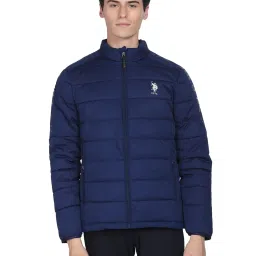 U.S. Polo Assn. Blue Regular Fit Printed Quilted Jacket image 1