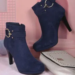 Ronnie Grey Women's Navy Stiletto Boots-image-47