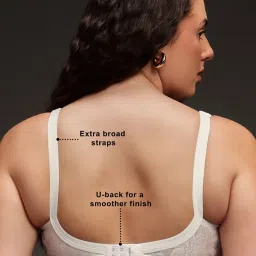 Clovia White Cotton Solid Non-Padded Full Cup Wire Free T-Shirt Bra image 2