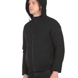Arrow Sport Black Regular Fit Hooded Jacket image 3