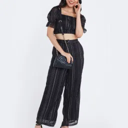 Zink London Black Striped Pants image 4