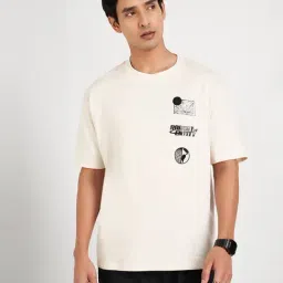 Street 808 By Pantaloons Egret Cotton Boxy Fit Printed T-Shirt-picture-10