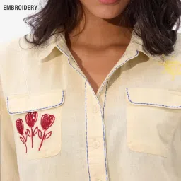 The Souled Store Yellow Regular Print Shirts image 2