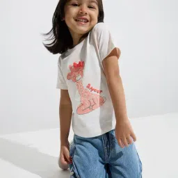 HOP Kids by Westside Peach Animal Printed Cotton T-Shirt-picture-22