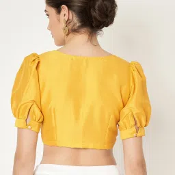 Studiorasa Yellow Silk Blend Regular Fit Solid Crop Top image 2