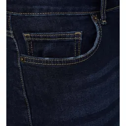 Forever 21 Navy Cotton Regular Fit Distressed Jeans image 5