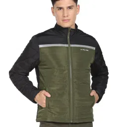 U.S. Polo Assn. Olive & Blue Regular Fit Colour Block Jacket image 1