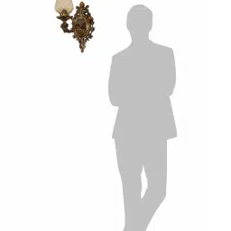 FOS LIGHTING Antique Cast Aluminium Traditional Uplight Wall Sconce with Golden Etched Glass image 4