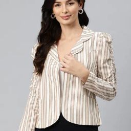 Cottinfab Off White & Beige Striped Jacket-picture-26