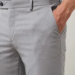 Arrow Grey Polyester Solid Mid Rise Trousers image 5