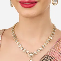 Zaveri Pearls Statement Gold Alloy Sets image 2