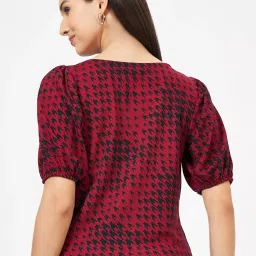 Annabelle by Pantaloons Maroon Plaid Top image 2