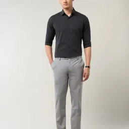 Arrow Grey Polyester Solid Mid Rise Trousers image 4
