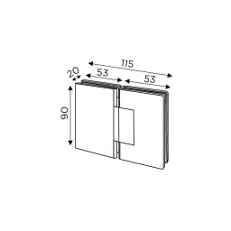 OZONE Glass to Glass Hinge 180° Premium-Grade Metal Polished Stainless Steel Finish, OSSH-22-ED STD PSS image 2