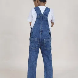 Kiddopanti Boys Blue Printed Dungaree image 2