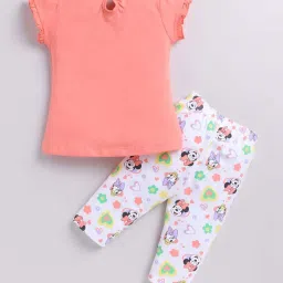 ANNIE Girls Peach & White Printed Top with Pants image 2