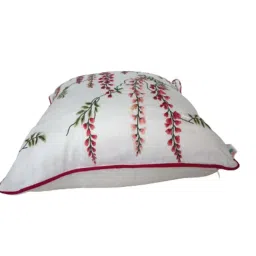 TARA Sparkling Homes Wisteria White & Red Cotton Cushion Cover - Set of 2 image 4