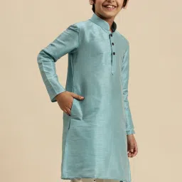 Sanwara Kids Maya Blue Regular Fit Kurta image 4