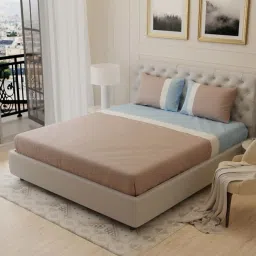 Stoa Paris Urbain Aqua 300 TC Polyester King Bedsheet with 2 Pillow Covers image 2