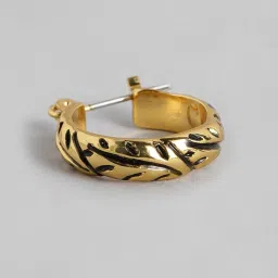 Estele Gold-Plated Oxidized Hoop Earrings for Women/Girls image 3