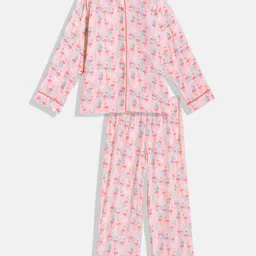 The Kaftan Company Girls Conversational Printed Night Suit image 1