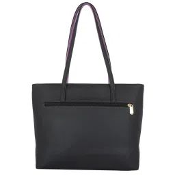 GG By Baggit Diego Black Solid Medium Totes Handbag image 3