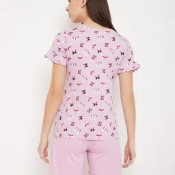 Clovia Multicolor Printed Top With Shorts Set image 2