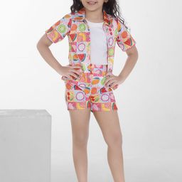 Ministitch Girls Printed Half Sleeve Shirt with Shorts-picture-6