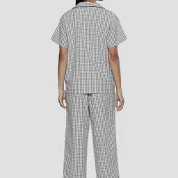 Chemistry Grey Cotton Chequered Top Pyjama Set image 2