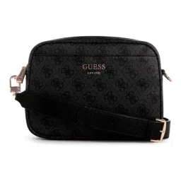 Guess Women Charcoal Grey Printed Crossbody Bag-image-11