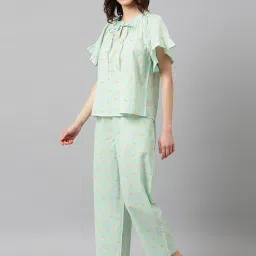 Fabindia Blue Cotton Printed Top Pyjama Set image 3