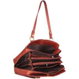 Genwayne Tan Textured Large Shoulder Handbag image 4