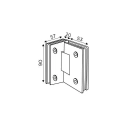OZONE Glass to Glass Hinge 90° Premium-Grade Metal Gold G-PVD Finish, OSSH-44-ED STD GOLD G-PVD image 2